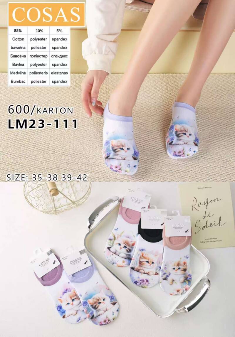 Stopki damskie Roz 35-42, Mix kolor Paczka 40 szt